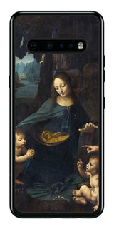 LG V60 ThinQ 5G用 背面 保護 フィルム 名画 プリント ダ・ヴィンチ 岩窟の聖母( レオナルド・ダ・ヴィンチ Leonardo da Vinci )