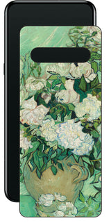 LG V60 ThinQ 5G用 背面 保護 フィルム 名画 プリント ゴッホ バラ( フィンセント ファン ゴッホ Vincent Willem van Gogh )