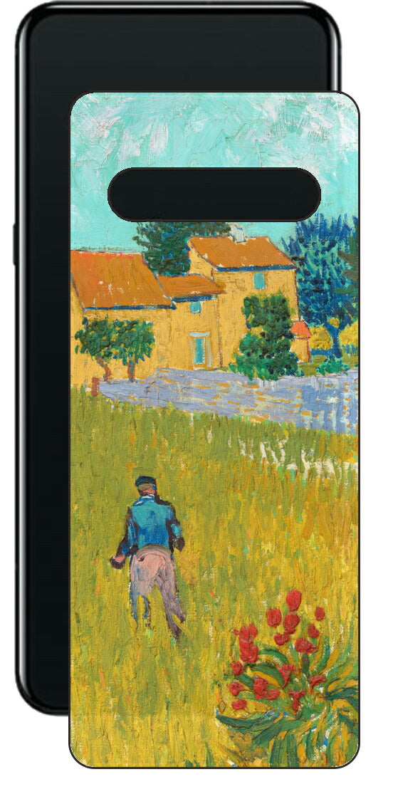 LG V60 ThinQ 5G用 背面 保護 フィルム 名画 プリント ゴッホ プロヴァンスの農家（ フィンセント ファン ゴッホ Vincent Willem van Gogh ）