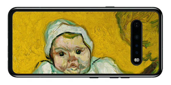 LG V60 ThinQ 5G用 背面 保護 フィルム 名画 プリント ゴッホ ルーラン夫人と赤ちゃん（ フィンセント ファン ゴッホ Vincent Willem van Gogh ）