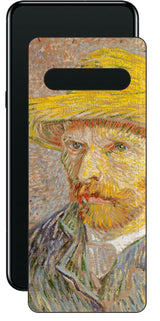 LG V60 ThinQ 5G用 背面 保護 フィルム 名画 プリント ゴッホ 麦わらの自画像( フィンセント ファン ゴッホ Vincent Willem van Gogh )