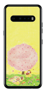 LG V60 ThinQ 5G用 【コラボ プリント Design by よこお さとみ 003 】 背面 保護 フィルム 日本製