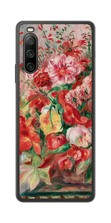 Sony Xperia 10 IV用 背面 保護 フィルム 名画 プリント ルノワール 花々のバスケット( ピエール=オーギュスト・ルノワール Pierre-Auguste Renoir )