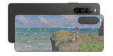 Sony Xperia 10 IV用 背面 保護 フィルム 名画プリント クロード・モネ ( Claude Monet ) プールヴィルの断崖の上の散歩