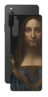 Sony Xperia 10 IV用 背面 保護 フィルム 名画 プリント ダ・ヴィンチ サルバトール・ムンディ( レオナルド・ダ・ヴィンチ Leonardo da Vinci )