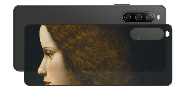 Sony Xperia 10 IV用 背面 保護 フィルム 名画 プリント ダ・ヴィンチ 若い女性の肖像（ レオナルド・ダ・ヴィンチ Leonardo da Vinci ）