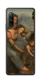 Sony Xperia 10 IV用 背面 保護 フィルム 名画 プリント ダ・ヴィンチ 聖アンナと聖母子( レオナルド・ダ・ヴィンチ Leonardo da Vinci )