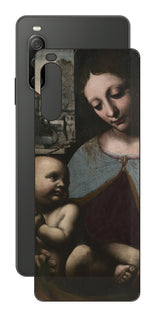 Sony Xperia 10 IV用 背面 保護 フィルム 名画 プリント ダ・ヴィンチ 聖母子( レオナルド・ダ・ヴィンチ Leonardo da Vinci )