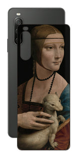 Sony Xperia 10 IV用 背面 保護 フィルム 名画 プリント ダ・ヴィンチ 白貂を抱く貴婦人( レオナルド・ダ・ヴィンチ Leonardo da Vinci )