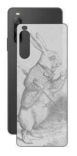 Sony Xperia 10 IV用 背面 保護 フィルム 名画プリント ジョン・テニエル ( John Tenniel ) 白ウサギ