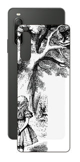 Sony Xperia 10 IV用 背面 保護 フィルム 名画プリント ジョン・テニエル ( John Tenniel ) チェシャ猫