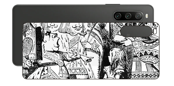 Sony Xperia 10 IV用 背面 保護 フィルム 名画プリント ジョン・テニエル （ John Tenniel ) 王様と女王様