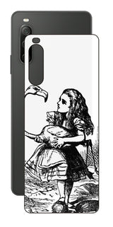 Sony Xperia 10 IV用 背面 保護 フィルム 名画プリント ジョン・テニエル ( John Tenniel ) フラミンゴでクロッケーをする場面