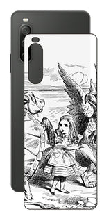 Sony Xperia 10 IV用 背面 保護 フィルム 名画プリント ジョン・テニエル ( John Tenniel ) 海ガメもどきとグリフォン