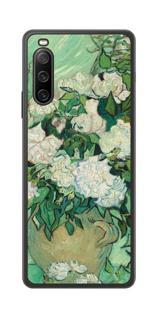 Sony Xperia 10 IV用 背面 保護 フィルム 名画 プリント ゴッホ バラ（ フィンセント ファン ゴッホ Vincent Willem van Gogh ）