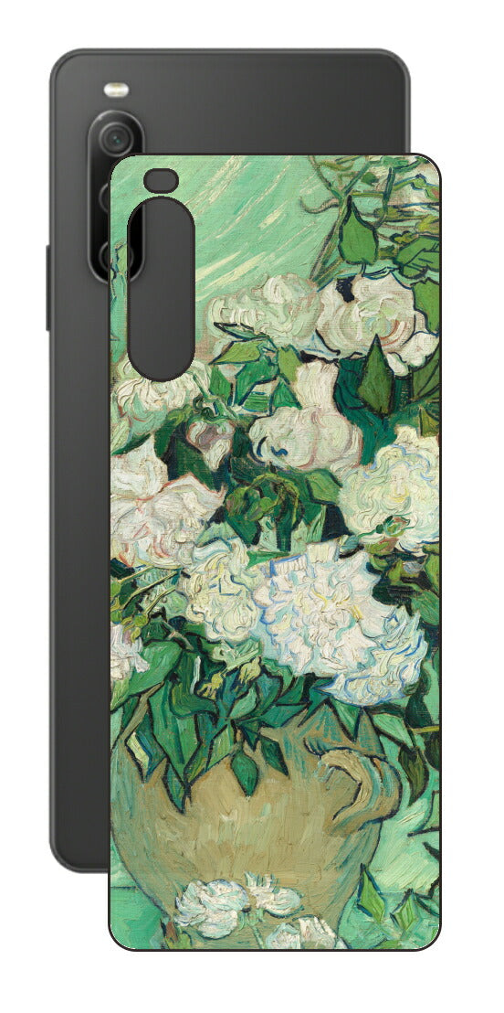 Sony Xperia 10 IV用 背面 保護 フィルム 名画 プリント ゴッホ バラ（ フィンセント ファン ゴッホ Vincent Willem van Gogh ）