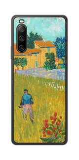 Sony Xperia 10 IV用 背面 保護 フィルム 名画 プリント ゴッホ プロヴァンスの農家( フィンセント ファン ゴッホ Vincent Willem van Gogh )