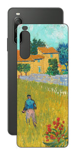 Sony Xperia 10 IV用 背面 保護 フィルム 名画 プリント ゴッホ プロヴァンスの農家( フィンセント ファン ゴッホ Vincent Willem van Gogh )