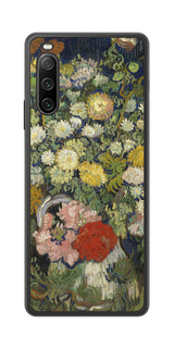 Sony Xperia 10 IV用 背面 保護 フィルム 名画 プリント ゴッホ 花瓶の花の花束( フィンセント ファン ゴッホ Vincent Willem van Gogh )