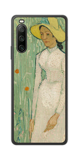 Sony Xperia 10 IV用 背面 保護 フィルム 名画 プリント ゴッホ 白衣の少女( フィンセント ファン ゴッホ Vincent Willem van Gogh )