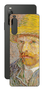 Sony Xperia 10 IV用 背面 保護 フィルム 名画 プリント ゴッホ 麦わらの自画像( フィンセント ファン ゴッホ Vincent Willem van Gogh )