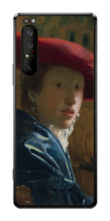 Sony Xperia 1 II用 背面 保護 フィルム 名画 プリント フェルメール 赤い帽子の少女 ( ヨハネス・フェルメール Johannes Vermeer )