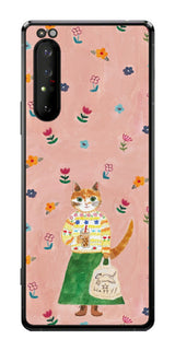 Sony Xperia 1 II用 【コラボ プリント Design by よこお さとみ 004 】 背面 保護 フィルム 日本製