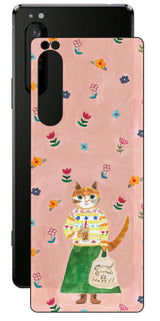 Sony Xperia 1 II用 【コラボ プリント Design by よこお さとみ 004 】 背面 保護 フィルム 日本製