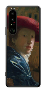 Sony Xperia 1 III用 背面 保護 フィルム 名画 プリント フェルメール 赤い帽子の少女 ( ヨハネス・フェルメール Johannes Vermeer )