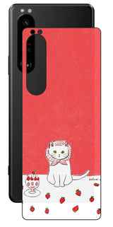 Sony Xperia 1 III用 【コラボ プリント Design by よこお さとみ 001 】 背面 保護 フィルム 日本製