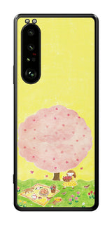 Sony Xperia 1 III用 【コラボ プリント Design by よこお さとみ 003 】 背面 保護 フィルム 日本製