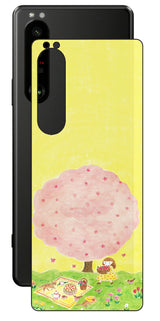 Sony Xperia 1 III用 【コラボ プリント Design by よこお さとみ 003 】 背面 保護 フィルム 日本製