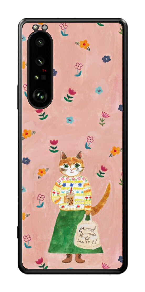 Sony Xperia 1 III用 【コラボ プリント Design by よこお さとみ 004 】 背面 保護 フィルム 日本製