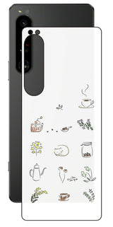 Sony Xperia 1 IV用 【コラボ プリント Design by すいかねこ 001 】 背面 保護 フィルム 日本製