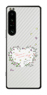 Sony Xperia 1 IV用 【コラボ プリント Design by すいかねこ 007 】 カーボン調 背面 保護 フィルム 日本製