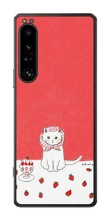 Sony Xperia 1 IV用 【コラボ プリント Design by よこお さとみ 001 】 背面 保護 フィルム 日本製