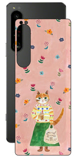 Sony Xperia 1 IV用 【コラボ プリント Design by よこお さとみ 004 】 背面 保護 フィルム 日本製