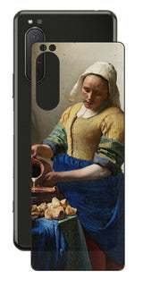 Sony Xperia 5 II用 背面 保護 フィルム 名画 プリント フェルメール 牛乳を注ぐ女 ( ヨハネス・フェルメール Johannes Vermeer )