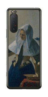 Sony Xperia 5 II用 背面 保護 フィルム 名画 プリント フェルメール 水差しを持つ若い女性 ( ヨハネス・フェルメール Johannes Vermeer )