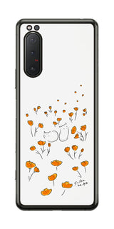 Sony Xperia 5 II用 【コラボ プリント Design by すいかねこ 006 】 背面 保護 フィルム 日本製