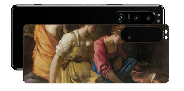 Sony Xperia 5 III用 背面 保護 フィルム 名画 プリント フェルメール ディアナとニンフたち （ ヨハネス・フェルメール Johannes Vermeer ）