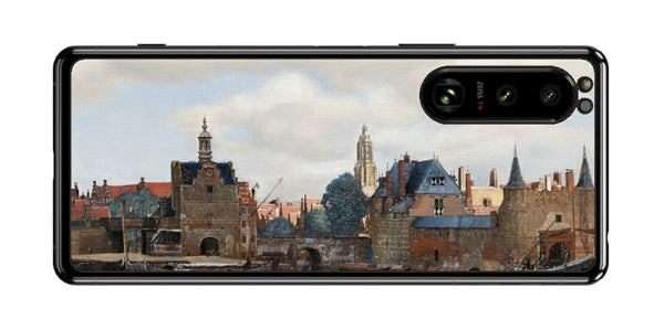 Sony Xperia 5 III用 背面 保護 フィルム 名画 プリント フェルメール デルフトの眺望 （ ヨハネス・フェルメール Johannes Vermeer ）