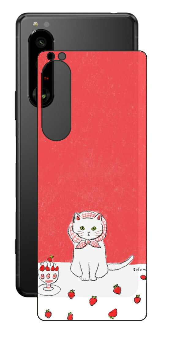 Sony Xperia 5 III用 【コラボ プリント Design by よこお さとみ 001 】 背面 保護 フィルム 日本製