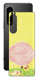 Sony Xperia 5 III用 【コラボ プリント Design by よこお さとみ 003 】 背面 保護 フィルム 日本製