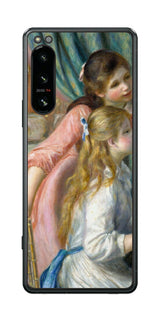 Sony Xperia 5 IV用 背面 保護 フィルム 名画 プリント ルノワール ピアノを弾く二人の少女( ピエール=オーギュスト・ルノワール Pierre-Auguste Renoir )