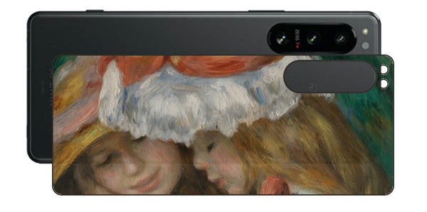 Sony Xperia 5 IV用 背面 保護 フィルム 名画 プリント ルノワール 読書する二人の少女（ ピエール＝オーギュスト・ルノワール Pierre-Auguste Renoir ）