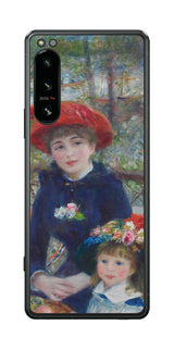 Sony Xperia 5 IV用 背面 保護 フィルム 名画 プリント ルノワール 二人の姉妹( ピエール=オーギュスト・ルノワール Pierre-Auguste Renoir )
