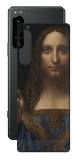 Sony Xperia 5 IV用 背面 保護 フィルム 名画 プリント ダ・ヴィンチ サルバトール・ムンディ( レオナルド・ダ・ヴィンチ Leonardo da Vinci )
