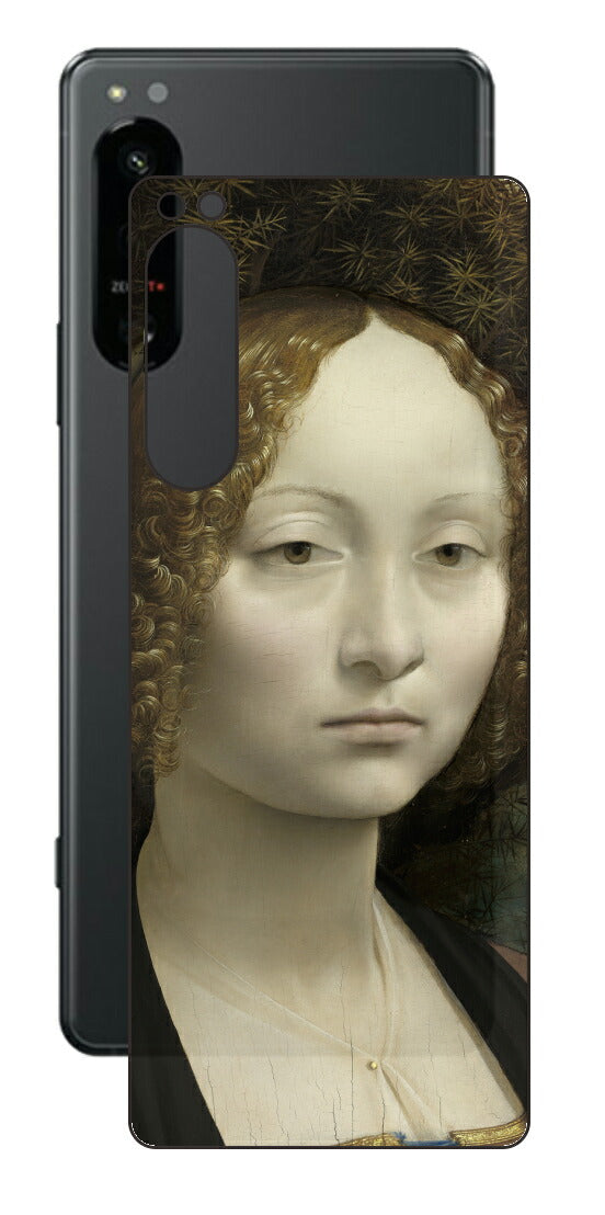 Sony Xperia 5 IV用 背面 保護 フィルム 名画 プリント ダ・ヴィンチ ジネーヴラ・デ・ベンチの肖像（ レオナルド・ダ・ヴィンチ Leonardo da Vinci ）