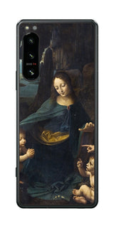 Sony Xperia 5 IV用 背面 保護 フィルム 名画 プリント ダ・ヴィンチ 岩窟の聖母( レオナルド・ダ・ヴィンチ Leonardo da Vinci )